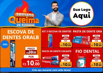 Modelo de Encarte para Encarte A4 Horizontal com o tema Semana Queima de Estoque para Higiene Pessoal