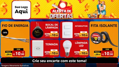 Modelo de TV para TV Horizontal com o tema Alerta de Ofertas para Materiais Elétricos