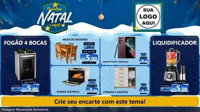 Modelo de TV para TV Horizontal com o tema O Melhor Natal É Aqui! para Móveis e Eletro