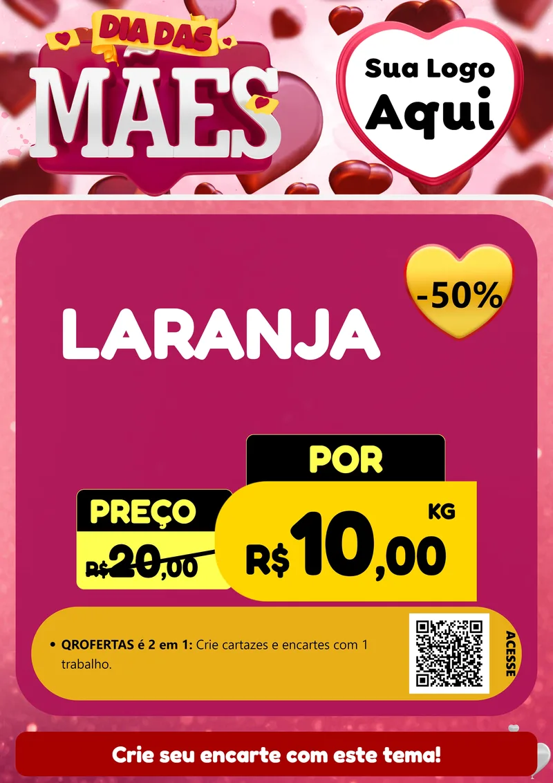 Modelo de Cartaz para Cartaz A4 Vertical com o tema Dia Das Mães para Hortifrúti