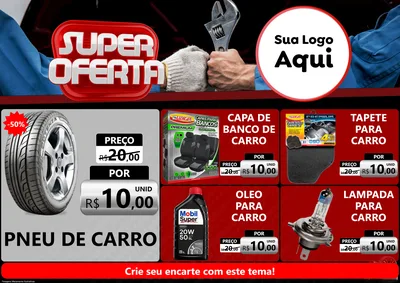 Modelo de Encarte para Encarte A4 Horizontal com o tema Super Oferta - Autopeças para Auto peças