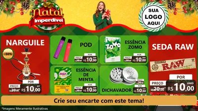 Modelo de TV para TV Horizontal com o tema Natal Imperdível para Tabacaria