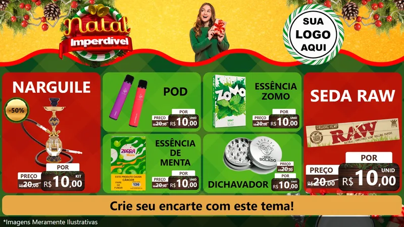 Modelo de TV para TV Horizontal com o tema Natal Imperdível para Tabacaria