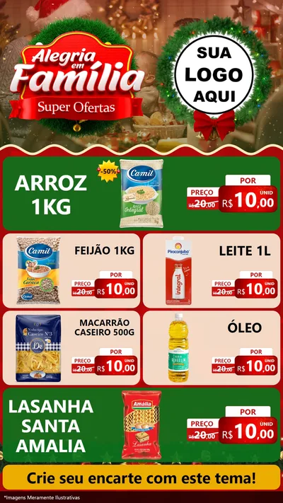 Modelo de TV para TV Vertical com o tema Alegria Em Família - Super Ofertas para Supermercado