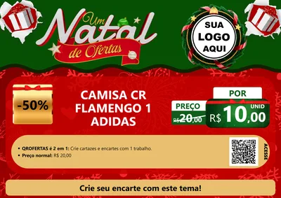 Modelo de Cartaz para Cartaz A4 Horizontal com o tema Um Natal de Ofertas para Roupas e acessórios