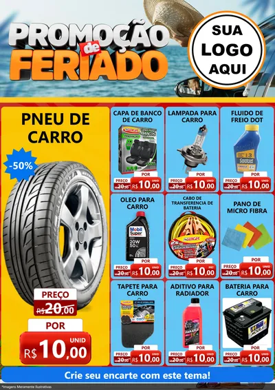 Modelo de Encarte para Encarte A4 Vertical com o tema Promoção de Feriado para Auto peças