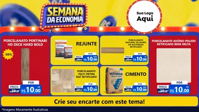 Modelo de TV para TV Horizontal com o tema Semana da Economia para Pisos e revestimentos