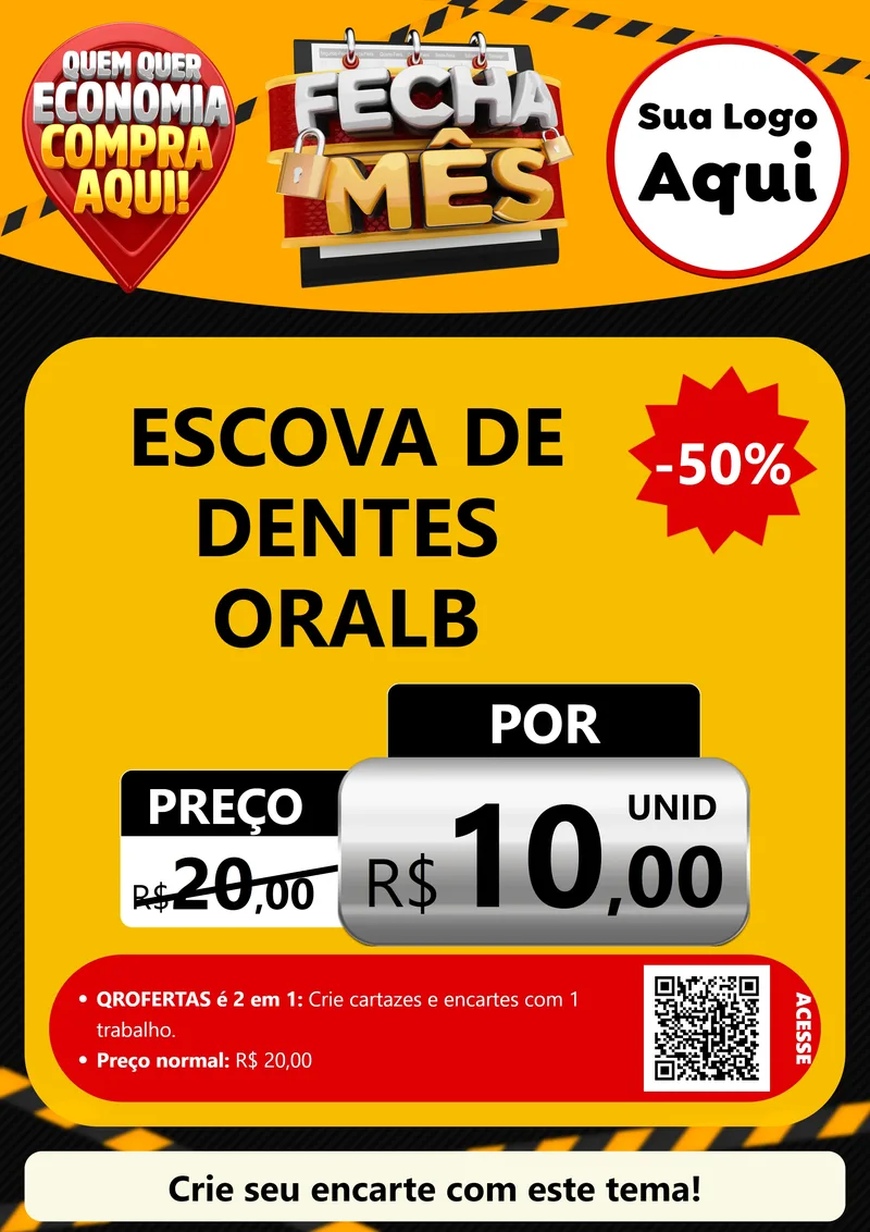 Modelo de Cartaz para Cartaz A4 Vertical com o tema Fecha Mês para Higiene Pessoal