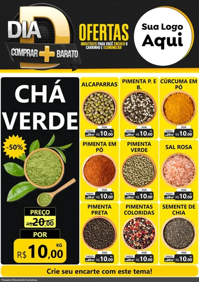 Modelo de Encarte para Encarte A4 Vertical com o tema Dia D Mais Economia para Produtos Naturais