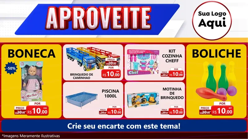 Modelo de TV para TV Horizontal com o tema Aproveite para Brinquedos