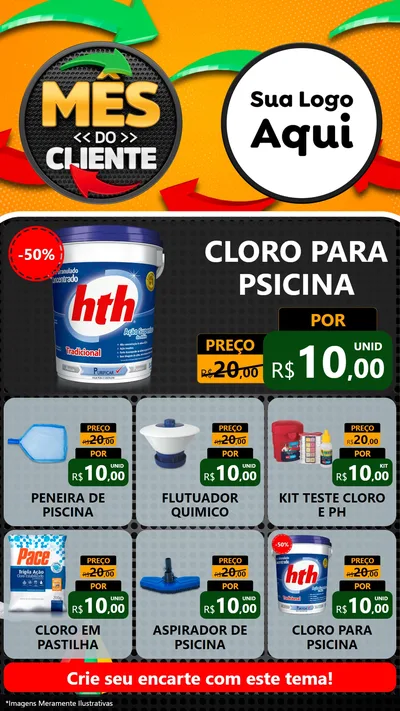 Modelo de Rede Social para Stories com o tema Mês do Cliente para Produtos para Piscina