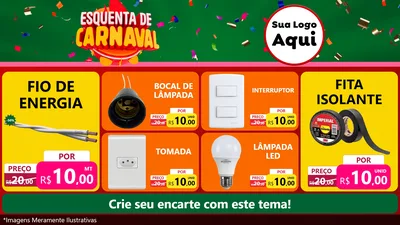 Modelo de TV para TV Horizontal com o tema Esquenta de Carnaval para Materiais Elétricos