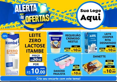 Modelo de Encarte para Encarte A4 Horizontal com o tema Alerta de Ofertas para Frios e Laticínios