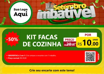 Modelo de Cartaz para Cartaz A4 Horizontal com o tema Setembro Imbatível para Utilidades Domésticas