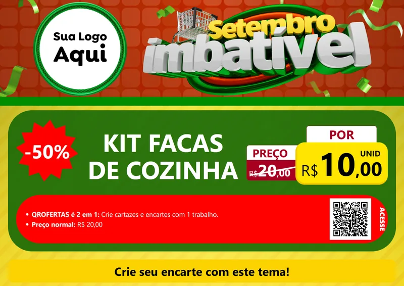 Modelo de Cartaz para Cartaz A4 Horizontal com o tema Setembro Imbatível para Utilidades Domésticas