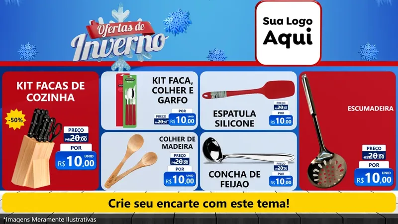 Modelo de TV para TV Horizontal com o tema Ofertas de Inverno para Utilidades Domésticas