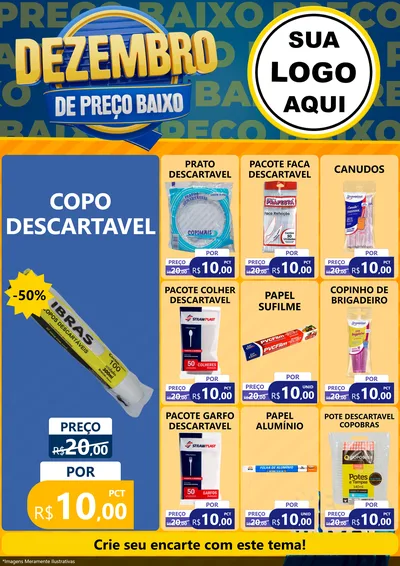 Modelo de Encarte para Encarte A4 Vertical com o tema Dezembro de Preço Baixo para Embalagens