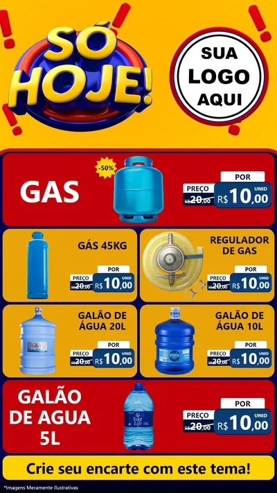 Modelo de TV para TV Vertical com o tema Só Hoje! para Água e gás