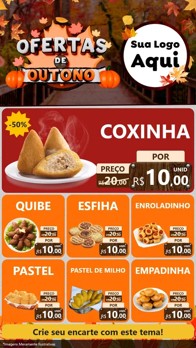 Modelo de Rede Social para Stories com o tema Ofertas de Outono para Salgadaria