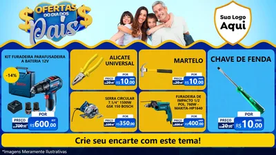 Modelo de TV para TV Horizontal com o tema Ofertas do Dia dos Pais para Maquinas e Ferramentas
