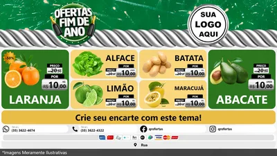 Modelo de TV para TV Horizontal com o tema Ofertas Fim de Ano para Hortifrúti