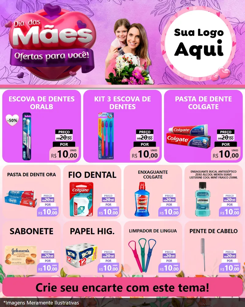 Modelo de Rede Social para Feed Instagram com o tema Dia das Mães Ofertas para Você! para Higiene Pessoal