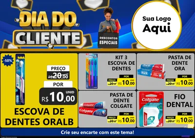 Modelo de Encarte para Encarte A4 Horizontal com o tema Dia Do Cliente para Higiene Pessoal