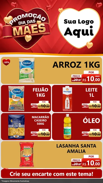 Modelo de TV para TV Vertical com o tema Promoção Dia das Mães para Supermercado