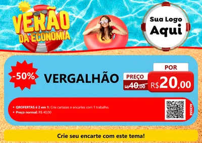 Modelo de Cartaz para Cartaz A4 Horizontal com o tema Verão da Economia para Ferragens