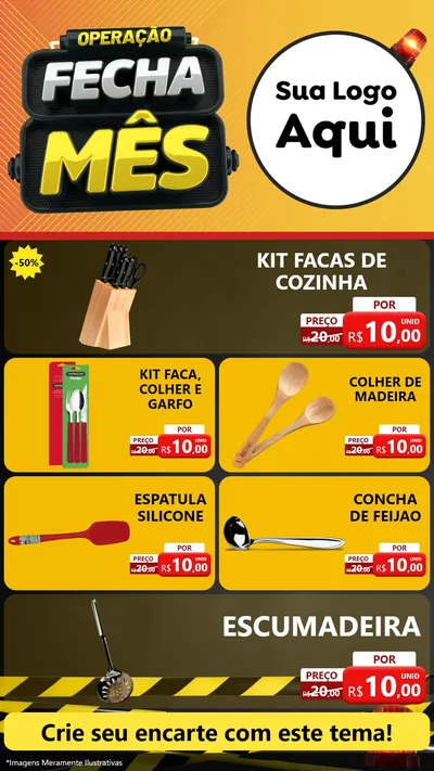 Modelo de TV para TV Vertical com o tema Operação Fecha Mês para Utilidades Domésticas