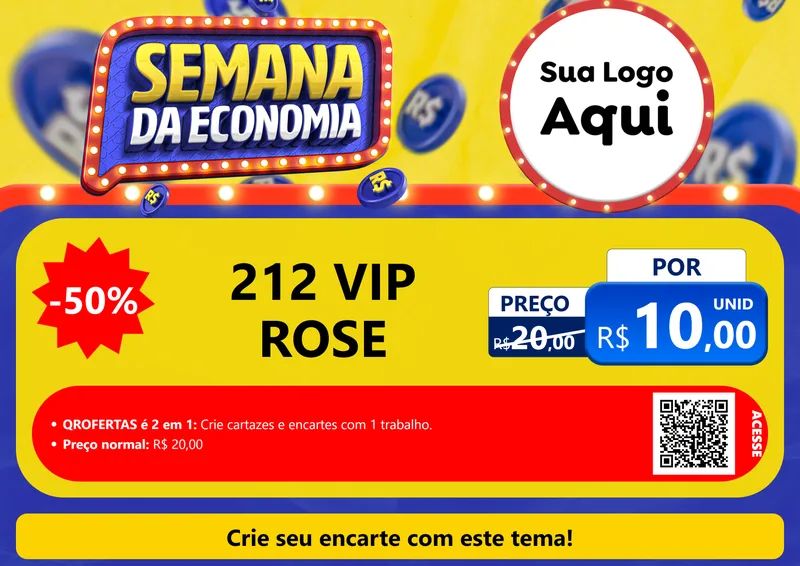 Modelo de Cartaz para Cartaz A4 Horizontal com o tema Semana da Economia para Perfumes