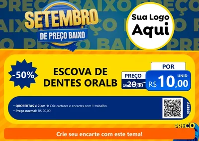 Modelo de Cartaz para Cartaz A4 Horizontal com o tema Setembro De Preço Baixo para Higiene Pessoal