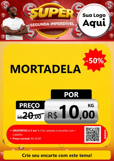 Modelo de Cartaz para Cartaz A4 Vertical com o tema Super Segunda Imperdível para Frios e Laticínios