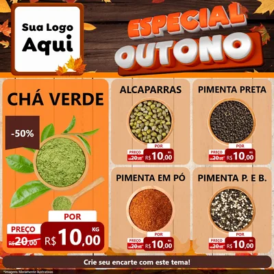 Modelo de Rede Social para Feed Facebook com o tema Especial Outono para Produtos Naturais