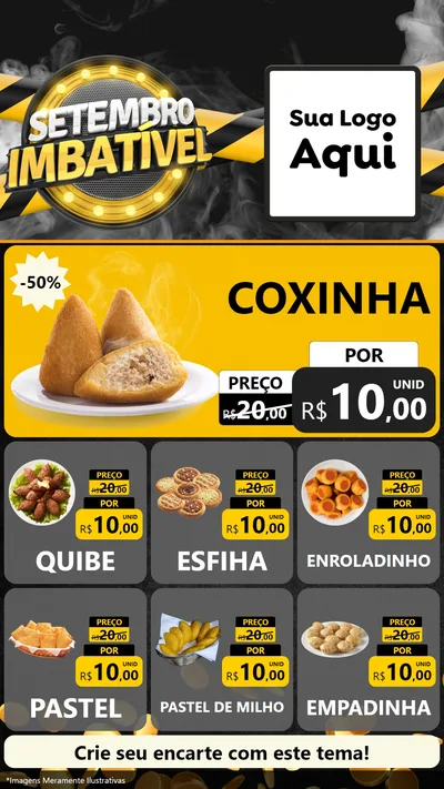 Modelo de Rede Social para Stories com o tema Setembro Imbatível para Salgadaria