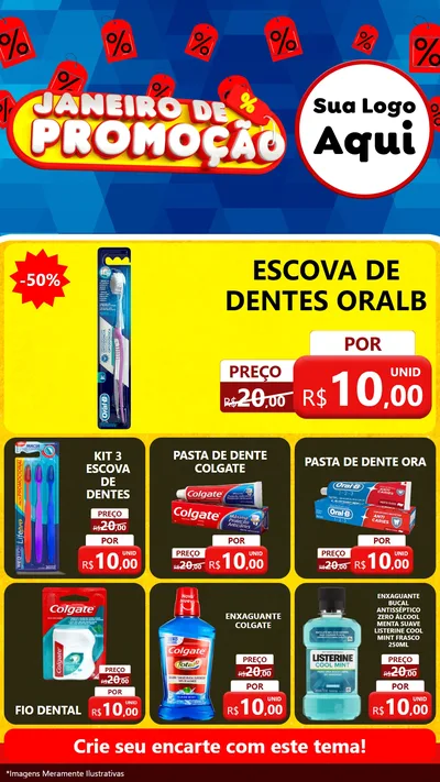 Modelo de Rede Social para Stories com o tema Janeiro de Promoção para Higiene Pessoal