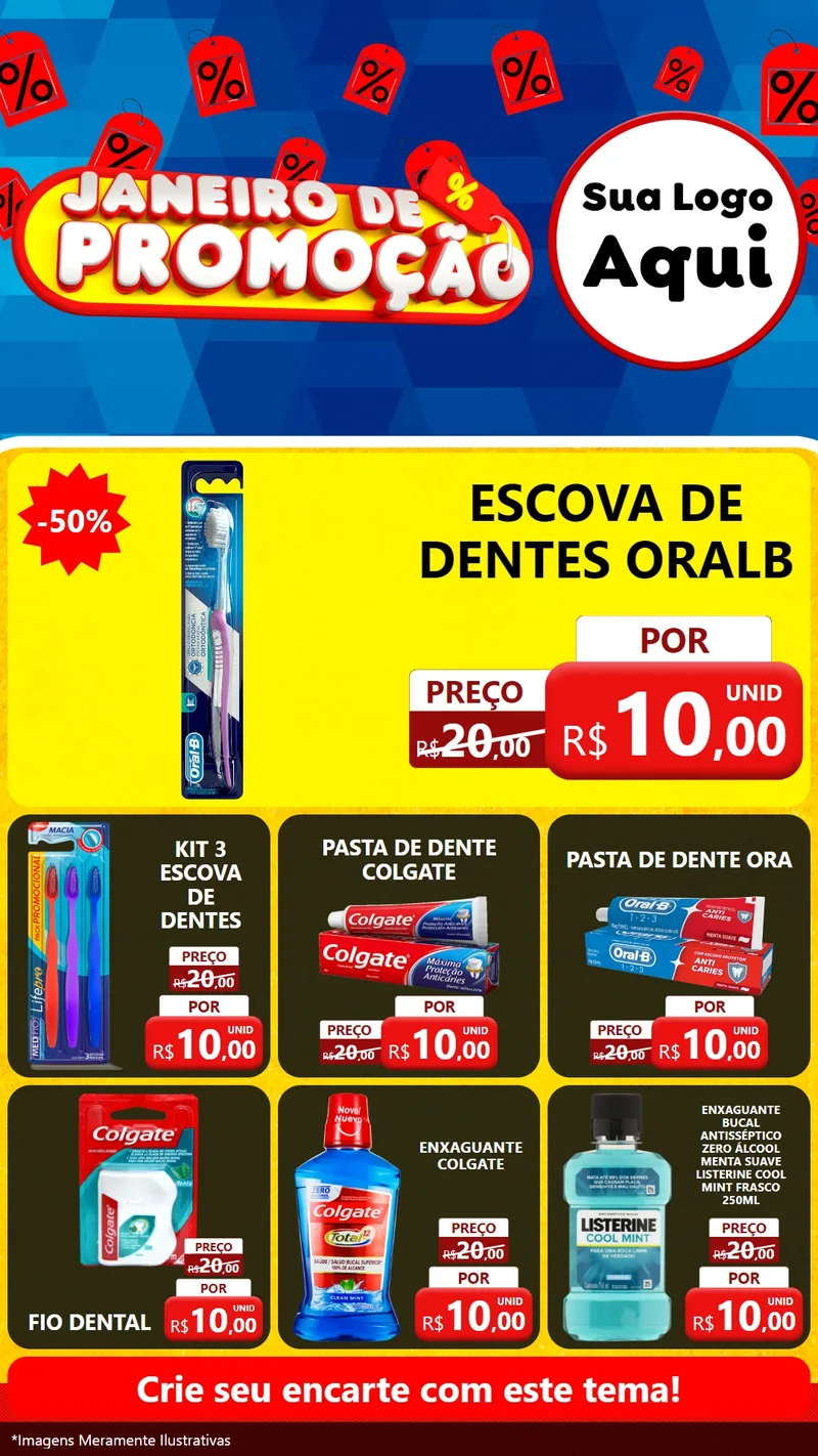 Modelo de Rede Social para Stories com o tema Janeiro de Promoção para Higiene Pessoal