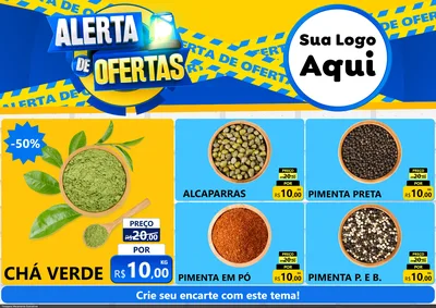 Modelo de Encarte para Encarte A4 Horizontal com o tema Alerta de Ofertas para Produtos Naturais