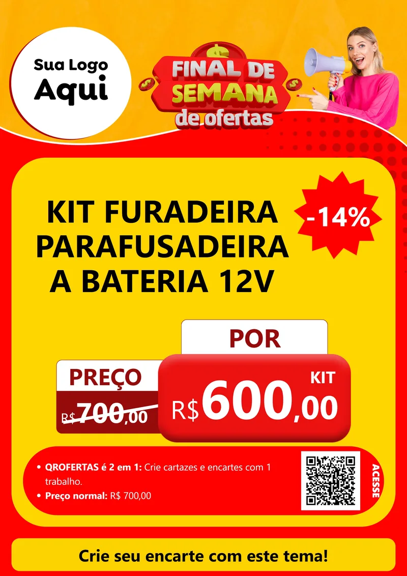Modelo de Cartaz para Cartaz A4 Vertical com o tema Final de Semana de Ofertas para Maquinas e Ferramentas