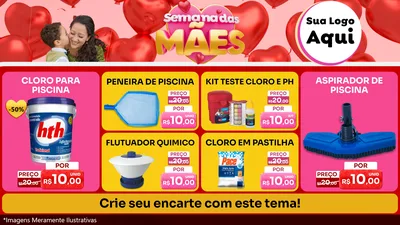 Modelo de TV para TV Horizontal com o tema Semana Das Mães para Produtos para Piscina