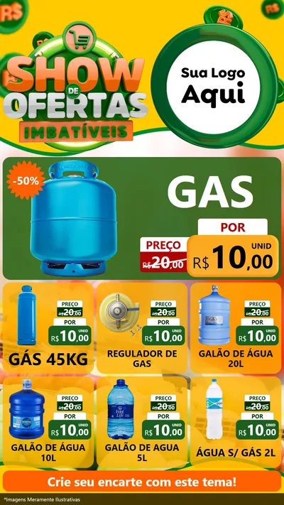 Modelo de Rede Social para Stories com o tema Show de Ofertas Imbatíveis para Água e gás