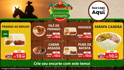 Modelo de TV para TV Horizontal com o tema Especial Semana Farroupilha para Restaurante
