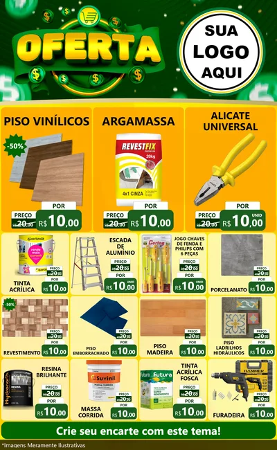 Modelo de Encarte para Encarte Grande com o tema Oferta para Material para Construção