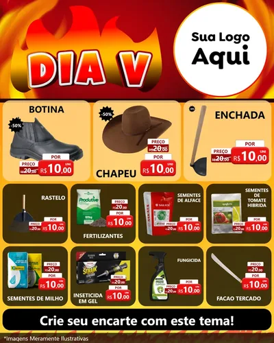 Modelo de Rede Social para Feed Instagram com o tema Dia V para Agropecuária