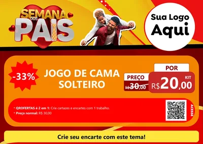 Modelo de Cartaz para Cartaz A4 Horizontal com o tema Semana Dos Pais para Cama, Mesa e Banho