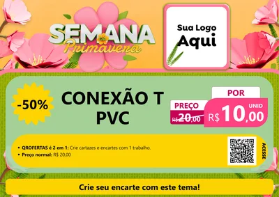 Modelo de Cartaz para Cartaz A4 Horizontal com o tema Semana da Primavera para Tubos e conexões