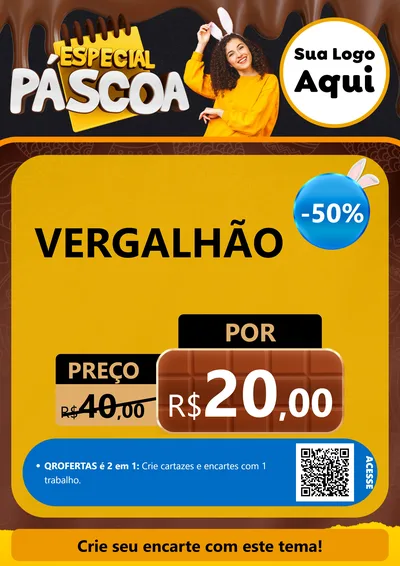 Modelo de Cartaz para Cartaz A4 Vertical com o tema Especial Páscoa para Ferragens