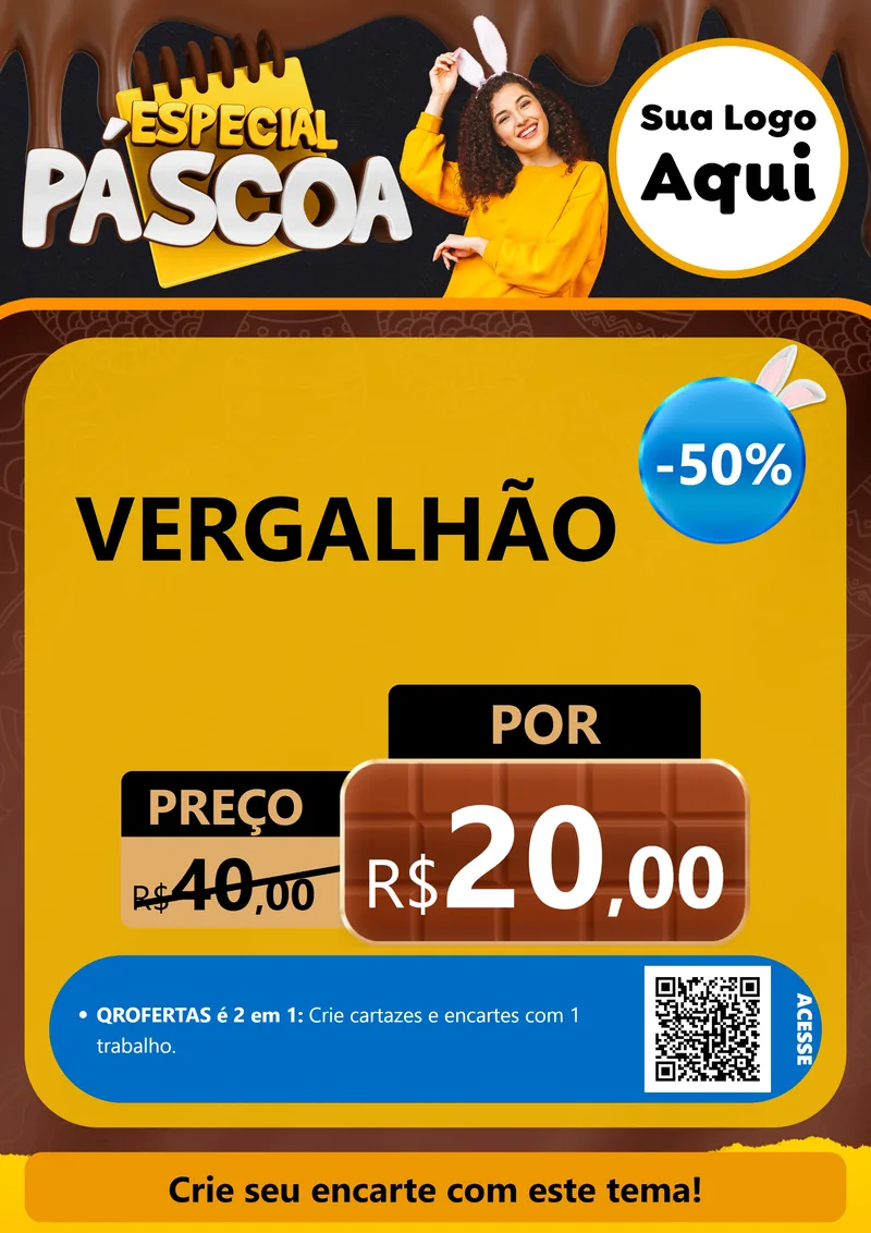 Modelo de Cartaz para Cartaz A4 Vertical com o tema Especial Páscoa para Ferragens