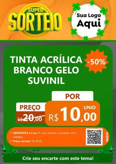 Modelo de Cartaz para Cartaz A4 Vertical com o tema Super Sorteio para Tintas e Ferramentas