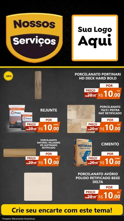Modelo de TV para TV Vertical com o tema Nossos Serviços para Pisos e revestimentos